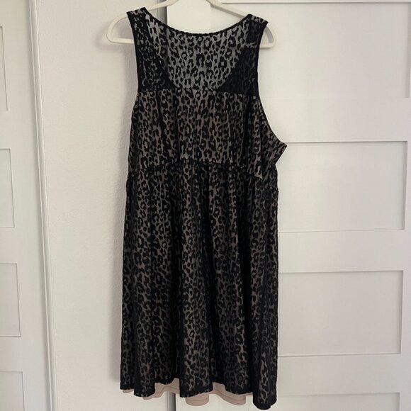 Lane Bryant leopard print lace overlay sleeveless midi dress - Picture 6 of 6